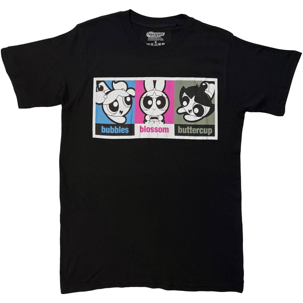 The Powerpuff Girls - Grid Herren TShirt - Schwarz